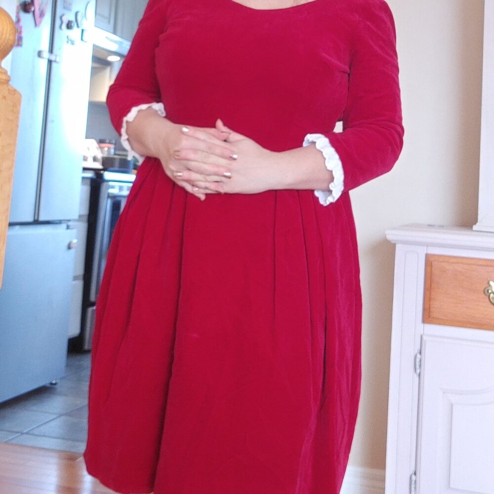 Warm velvet Festive dress S/M